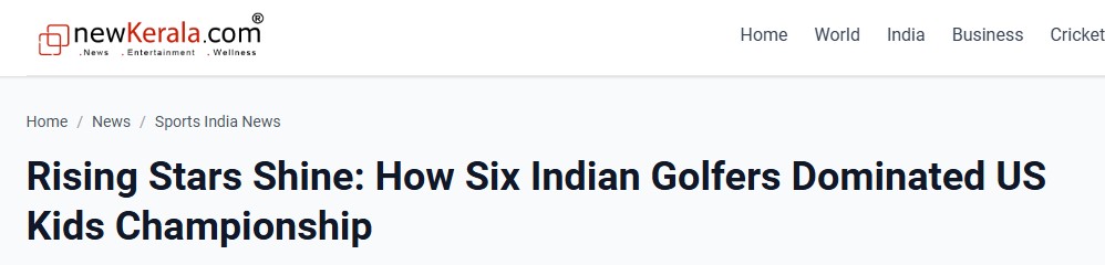 Golfer Shiksha Jain named standout in US Kids India 2025 at Classic Golf & Country Club, Manesar (NewKerala.com/IANS report)