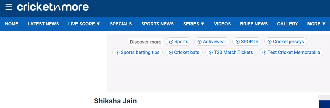 Cricketnmore (IANS) article highlighting Golfer Shiksha Jain among standout girls at the US Kids Golf Indian Championship 2025 at Classic Golf & Country Club, Manesar