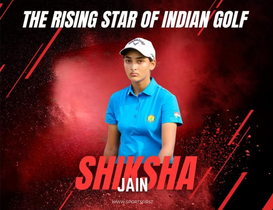 SportsFirst article banner featuring Golfer Shiksha Jain as the rising star of Indian golf